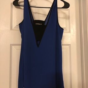 Never Worn Royal Blue/Black Chiffon Express Top